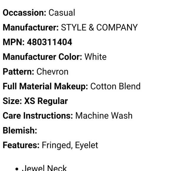 STYLE & CO Beautifully detailed long Chevron Sweater W FRINGE $90 - Picture 5 of 5